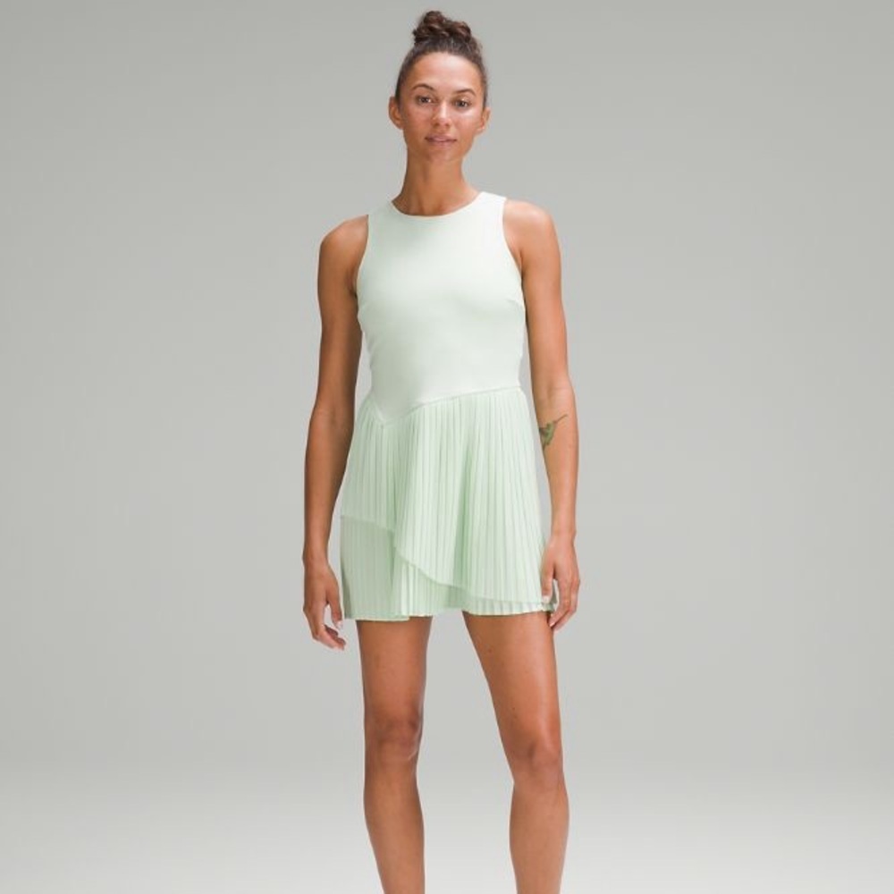 Lululemon Tiered Pleats Kohlrabi Green Tennis Dress